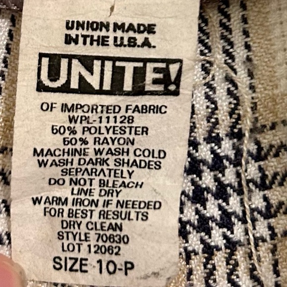 Vintage High Waisted Plaid Pleated Trousers - Picture 6 of 6